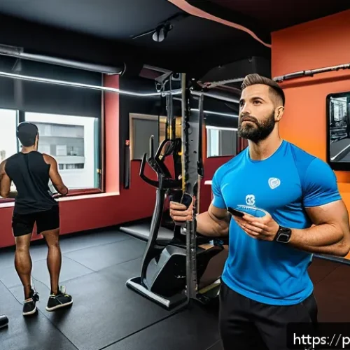 퍼스널트레이너 심화 교육 과정 - A modern fitness training studio in São Paulo, Brazil, featuring a diverse group of adult clients an...